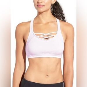 ATHLETA Small Mind Over Mat Strappy Neckline Criss Cross Back Sports Bra NEW